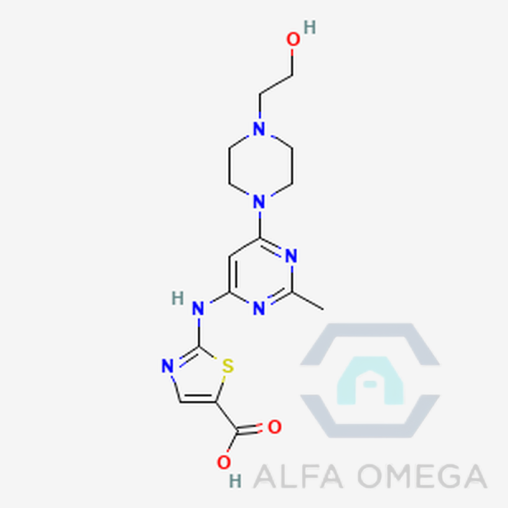 2-((6-(4-(2-hydroxyethyl)piperazin-1-
yl)-2-methylpyrimidin-4- yl)amino)thiazole-5-carboxylic acid
