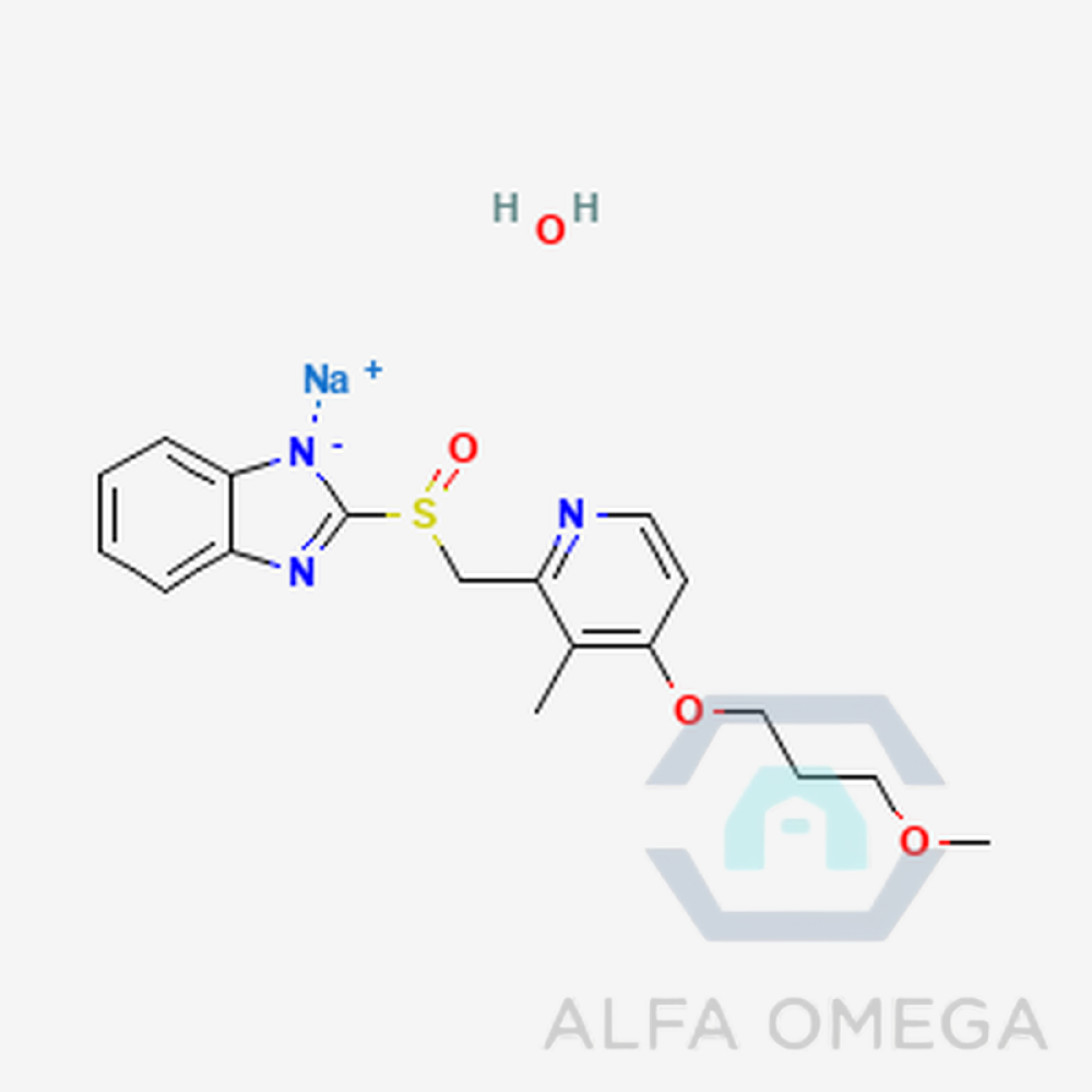 1H -Benzimidazole, 2-[[[4-(3- methoxypropoxy)-3-methyl-2- pyridinyl]methyl]sulfinyl]-, sodium
salt, hydrate (1:1:1)